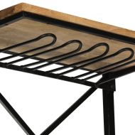 Шкаф за вино "Трактор", жълт, 49x31x172 см, мангово дърво масив