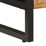 Шкаф за баня 40x27x190 см желязо и масивно дърво акация