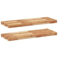 Плаващ рафт, 2 бр, 100x30x4 см, маслен финиш, акация масив