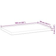 Плот за баня, маслен финиш, 160x50x4 см, масивно дърво акация