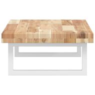 Стенен рафт за мивка, стомана и масивно дърво акация