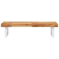 Стенен рафт за мивка, стомана и масивно дърво акация