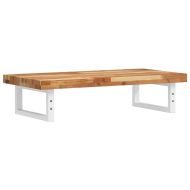 Стенен рафт за мивка, стомана и масивно дърво акация