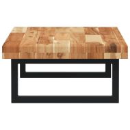 Стенен рафт за мивка, стомана и масивно дърво акация