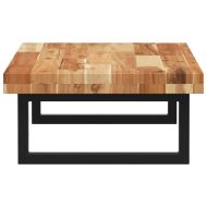 Стенен рафт за мивка, стомана и масивно дърво акация