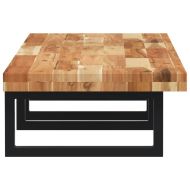 Стенен рафт за мивка, стомана и масивно дърво акация