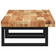 Стенен рафт за мивка, стомана и масивно дърво акация