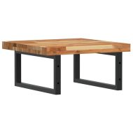 Стенен рафт за мивка, стомана и масивно дърво акация