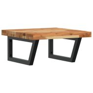 Стенен рафт за мивка, стомана и масивно дърво акация