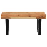 Стенен рафт за мивка, стомана и масивно дърво акация