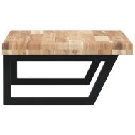 Стенен рафт за мивка, стомана и масивно дърво акация