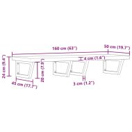 Стенен рафт за мивка, стомана и масивно дърво акация