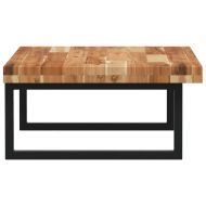 Стенен рафт за мивка, стомана и масивно дърво акация