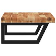 Стенен рафт за мивка, стомана и масивно дърво акация