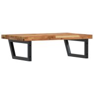 Стенен рафт за мивка, стомана и масивно дърво акация