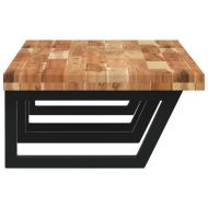 Стенен рафт за мивка, стомана и масивно дърво акация