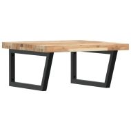 Стенен рафт за мивка, стомана и масивно дърво акация