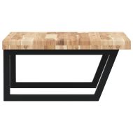 Стенен рафт за мивка, стомана и масивно дърво акация