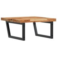 Стенен рафт за мивка, стомана и масивно дърво акация