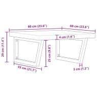 Стенен рафт за мивка, стомана и масивно дърво акация