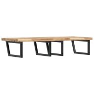 Стенен рафт за мивка, стомана и масивно дърво акация