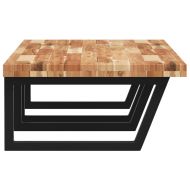 Стенен рафт за мивка, стомана и масивно дърво акация