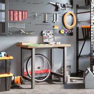 Работна маса, 100x60x83 см, масивно дърво акация, правоъгълна