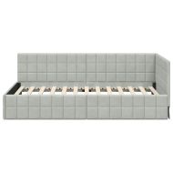 Ъглова рамка за легло Светлосиво 90 см x 200 см Кадифе