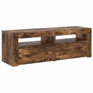 ТВ шкаф с LED осветление, опушен дъб, 120x35x40 см