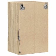 Стенни шкафове с LED светлини за телевизор, 2 бр, сонома дъб, 40x30x60,5 см