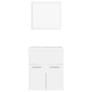Комплект мебели за баня, бял, ПДЧ