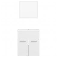 Комплект мебели за баня, бял гланц, ПДЧ