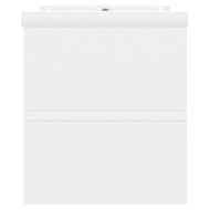 Шкаф за баня с вградена мивка, бял, ПДЧ