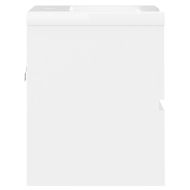 Шкаф за баня с вградена мивка, бял, ПДЧ