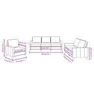 Комплект дивани от 3 части с възглавници, черен, плат