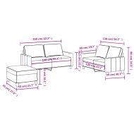 Комплект дивани от 3 части с възглавници, черен, плат