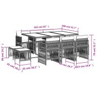Градински комплект с възглавници, 11части, бежов микс полиратан