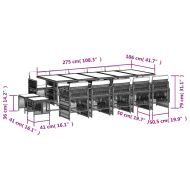 Градински комплект с възглавници 15 части бежов микс полиратан