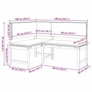 Комплект градинска пейка 3 pcs Кафяво Акациево дърво масив