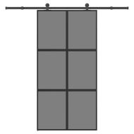Плъзгаща се врата с обков 102,5x205 см Закалено стъкло&Алуминий
