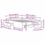 Рамка за легло Старо дърво 120 x 200 cm Инженерно дърво