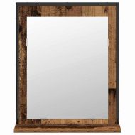 Комплект мебели за баня с врата 2 pcs Кафяво Инженерно дърво