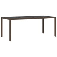 Комплект за хранене в градината 7 pcs Кафяво Полиратан