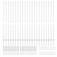 Оградни стълбове 44 pcs Сребрист 200 cm Стомана