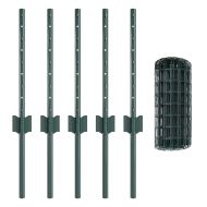 Ограда и колче Зелен 0,4 x 10 м Стомана