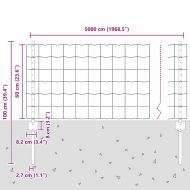 Ограда и колче Сив 0,6 x 50 м Стомана