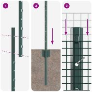 Ограда с пост Зелен 1,2 x 25 m Стомана и PVC