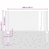 Ограда и колче Зелен 0,6 x 10 м Стомана