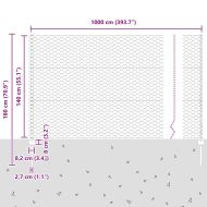 Ограда и колче Зелен 1,4 x 10 m Стомана