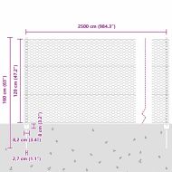 Ограда и колче Сив 1,2 x 25 m Стомана